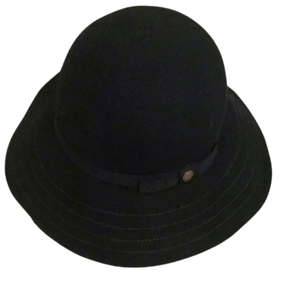 GOORIN BROS. designer 20s black cloche hat with brim M